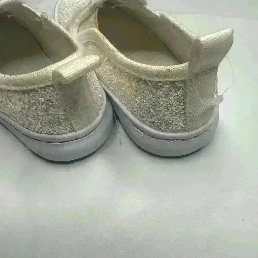Cat & Jack Madigan Slip-On Sneakers Toddler Girls White Glitter Size 6